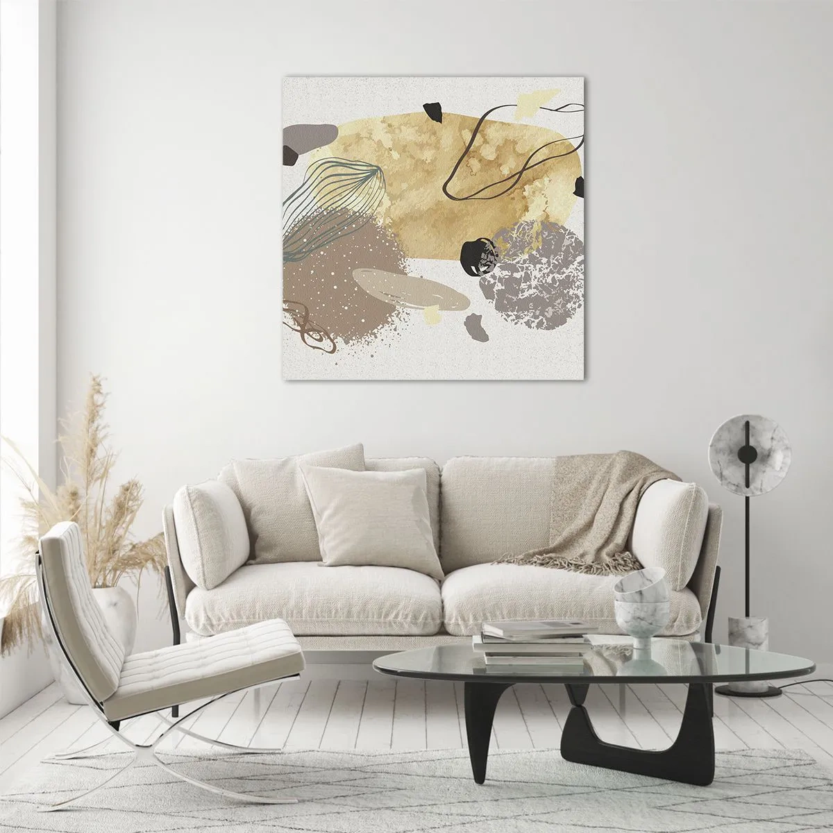 Billede på glas - Anvendt plumkologi - 70x70 cm