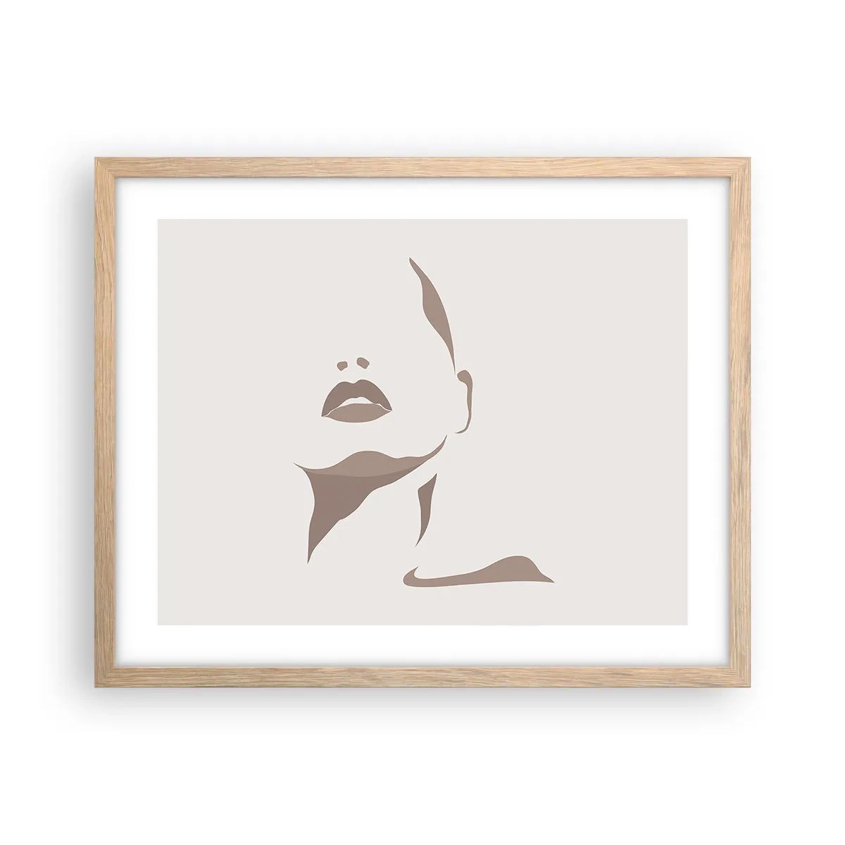 Plakat i ramme af lyst egetræ - Skabt af lys og skygge - 50x40 cm