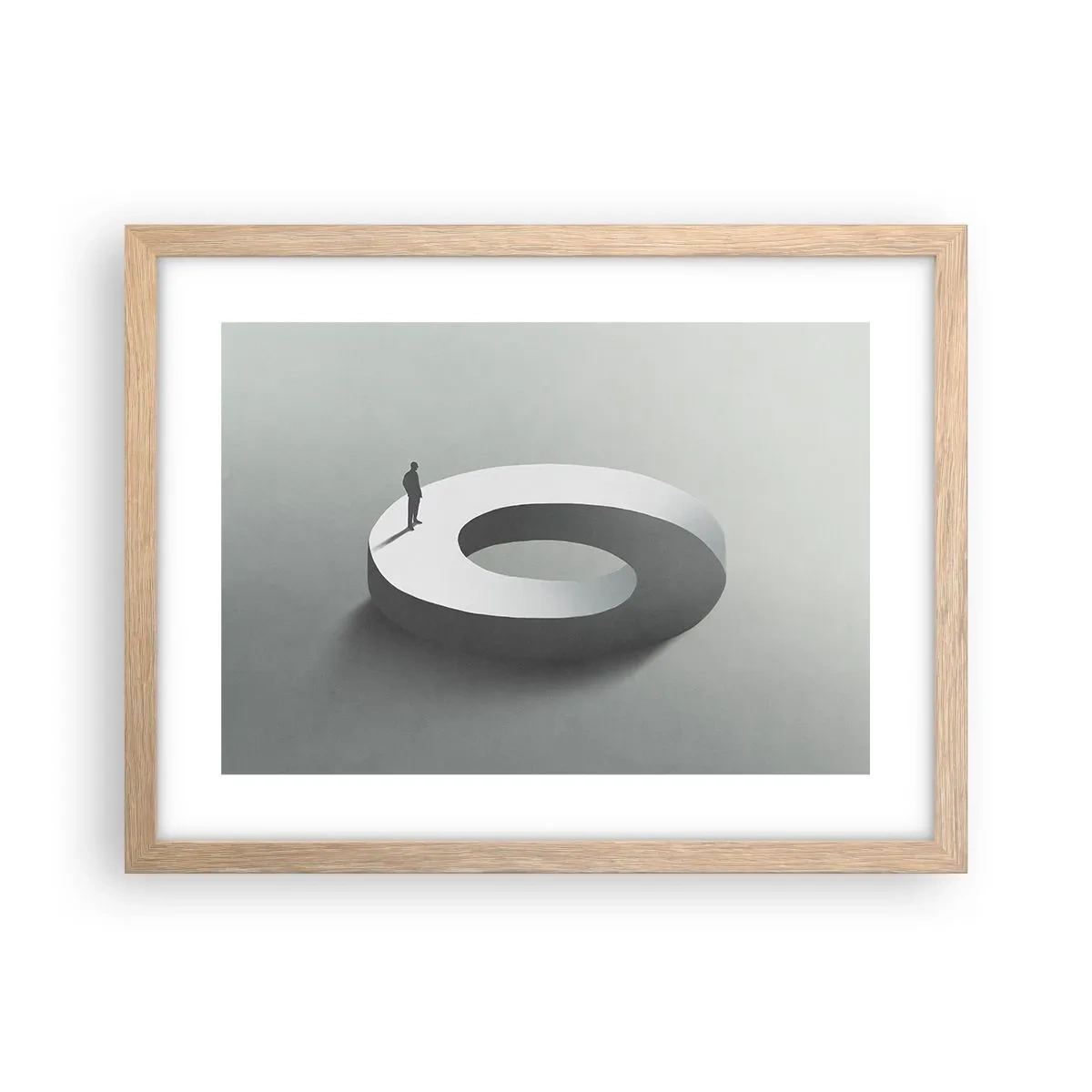 Plakat i ramme af lyst egetræ - Og vær klog - 40x30 cm