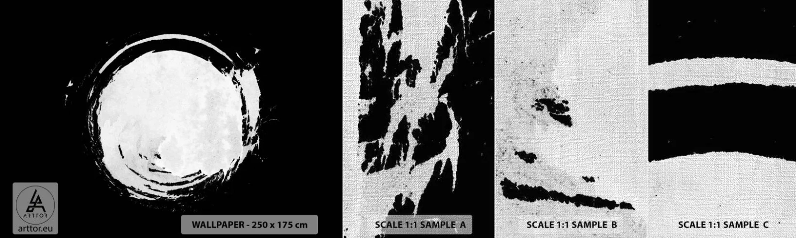 Prøve Fototapet Premium Canvas - Den gode vej ud - Hjul, Planet, Måne - 100x30 cm