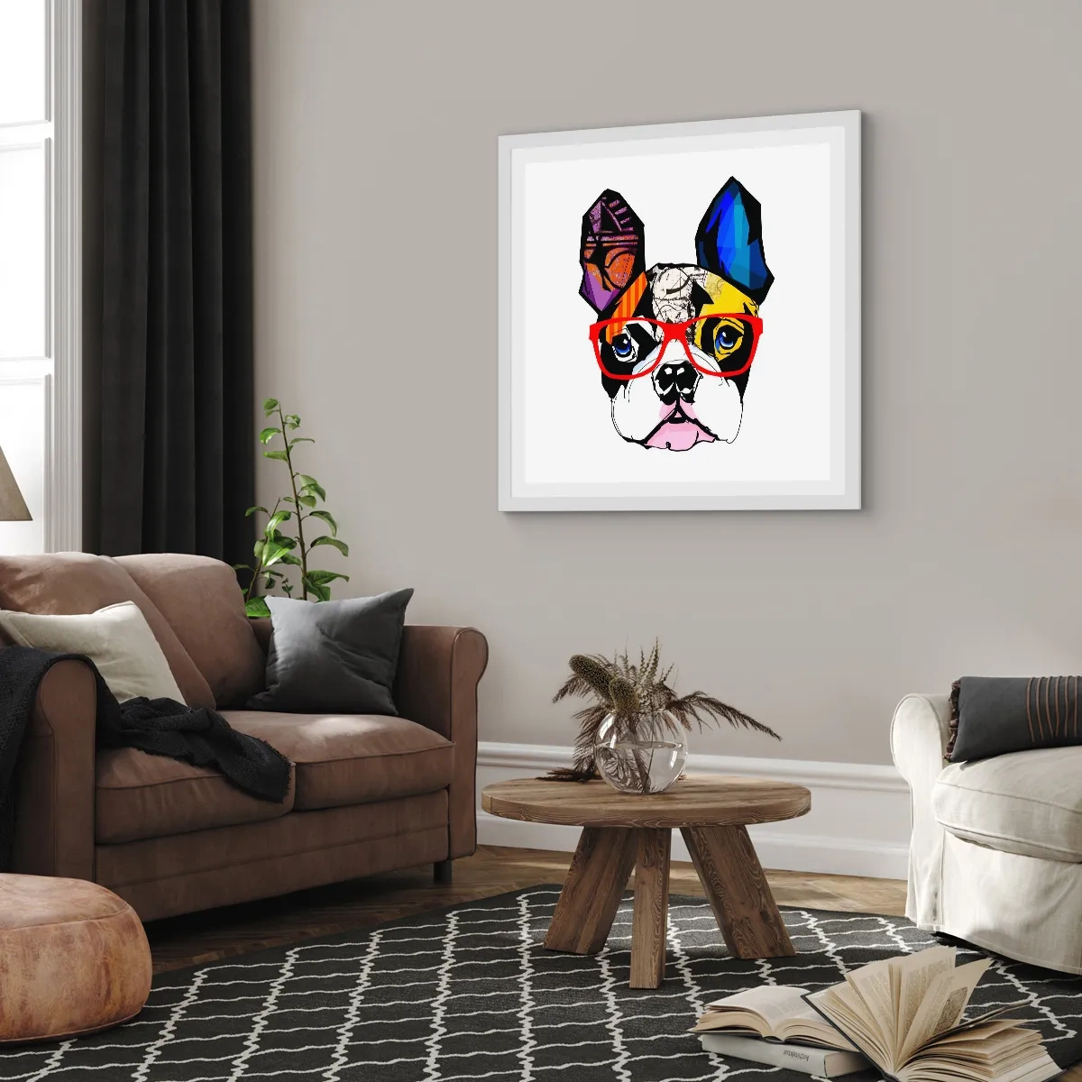 Plakat i hvid ramme - Intellektuel - 60x60 cm