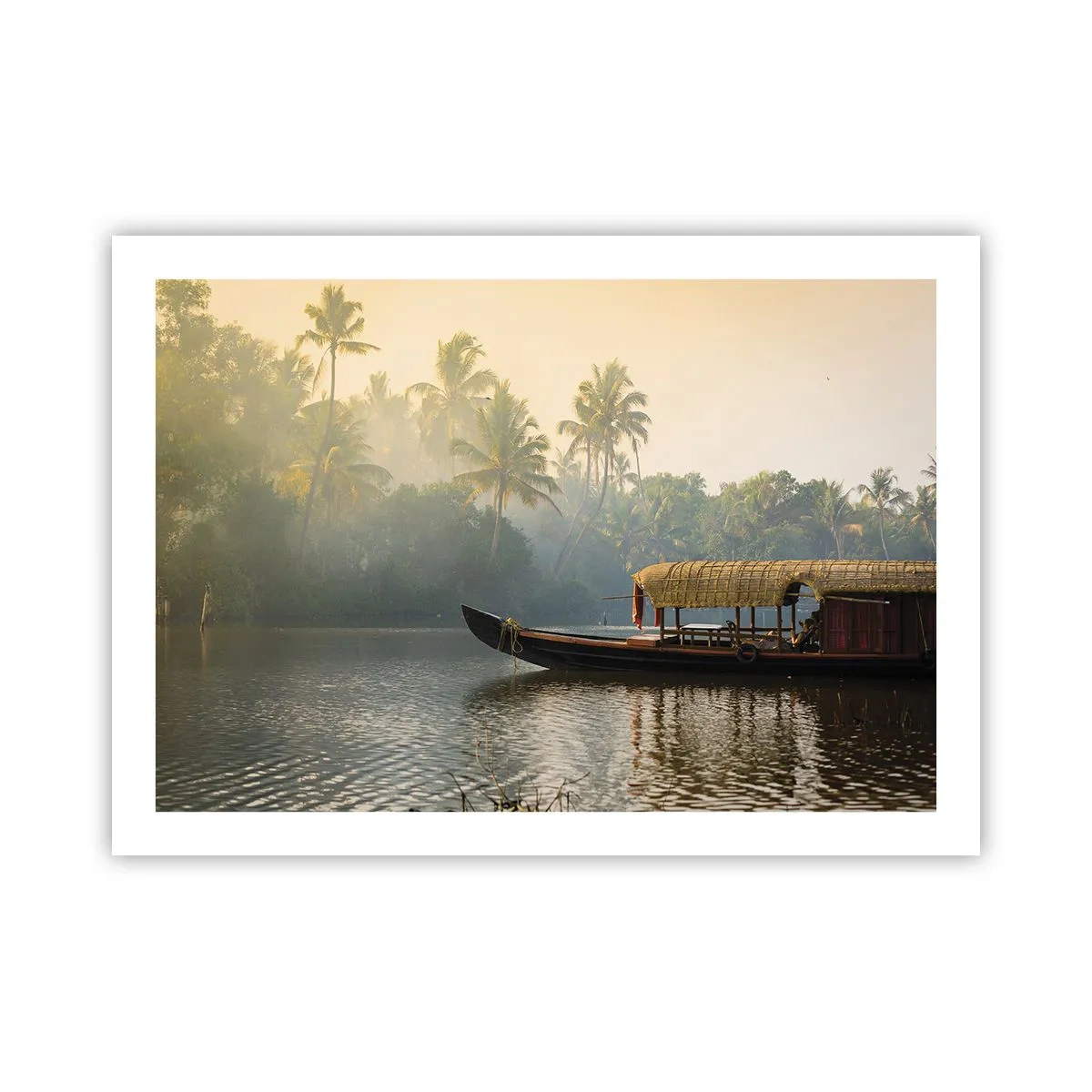 Plakat - Hus ved floden - 70x50 cm