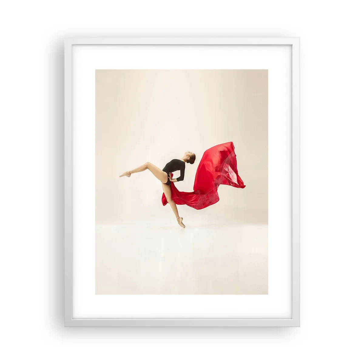 Plakat i hvid ramme - Rød og sort - 40x50 cm
