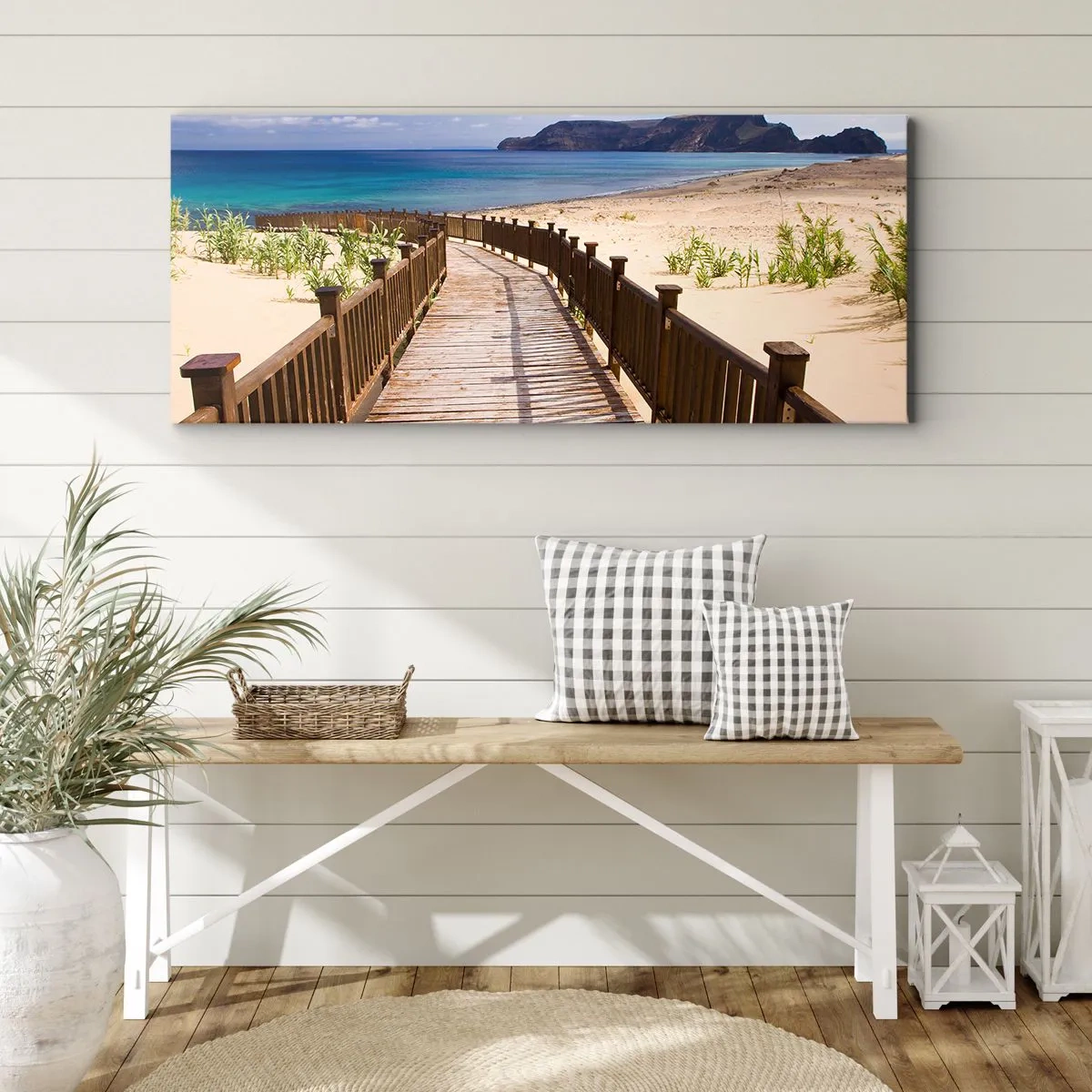 Lærredstryk - Billede på lærred - Tag mig med til de glade øer - 160x50 cm