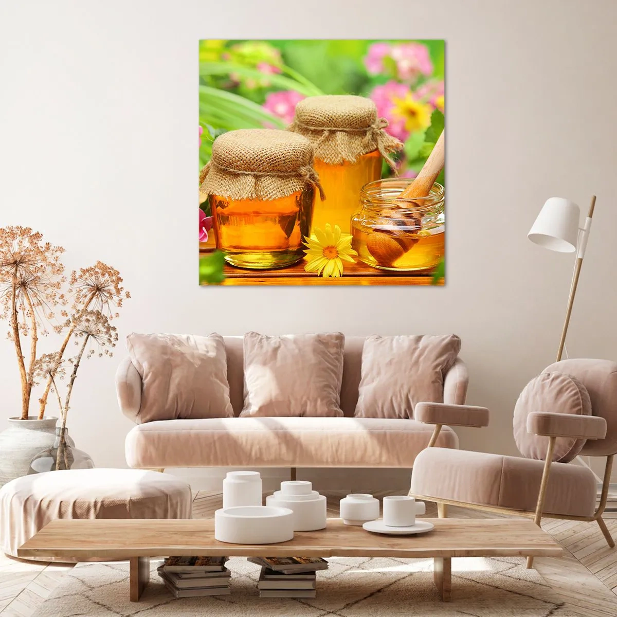 Lærredstryk - Billede på lærred - Sød og blomsteragtig - 60x60 cm