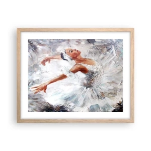 Plakat i ramme af lyst egetræ - Blød og let som tyl - 50x40 cm