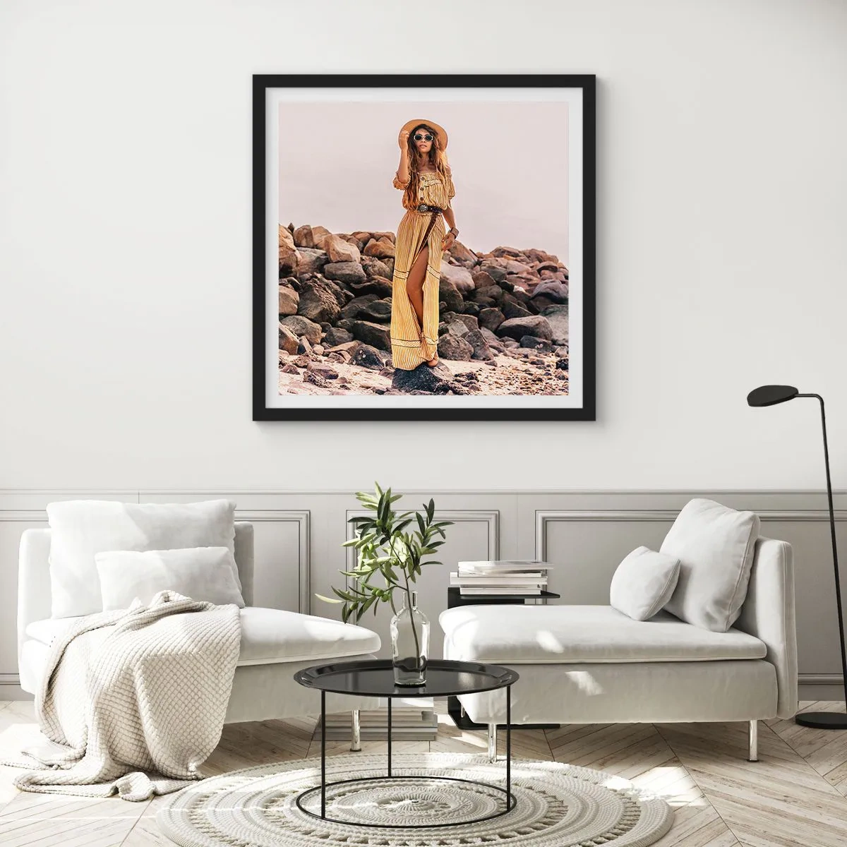 Plakat i sort ramme - Magien ved sten - 60x60 cm