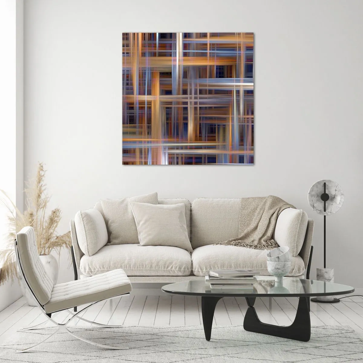 Billede på glas - Vævet af lys - 70x70 cm