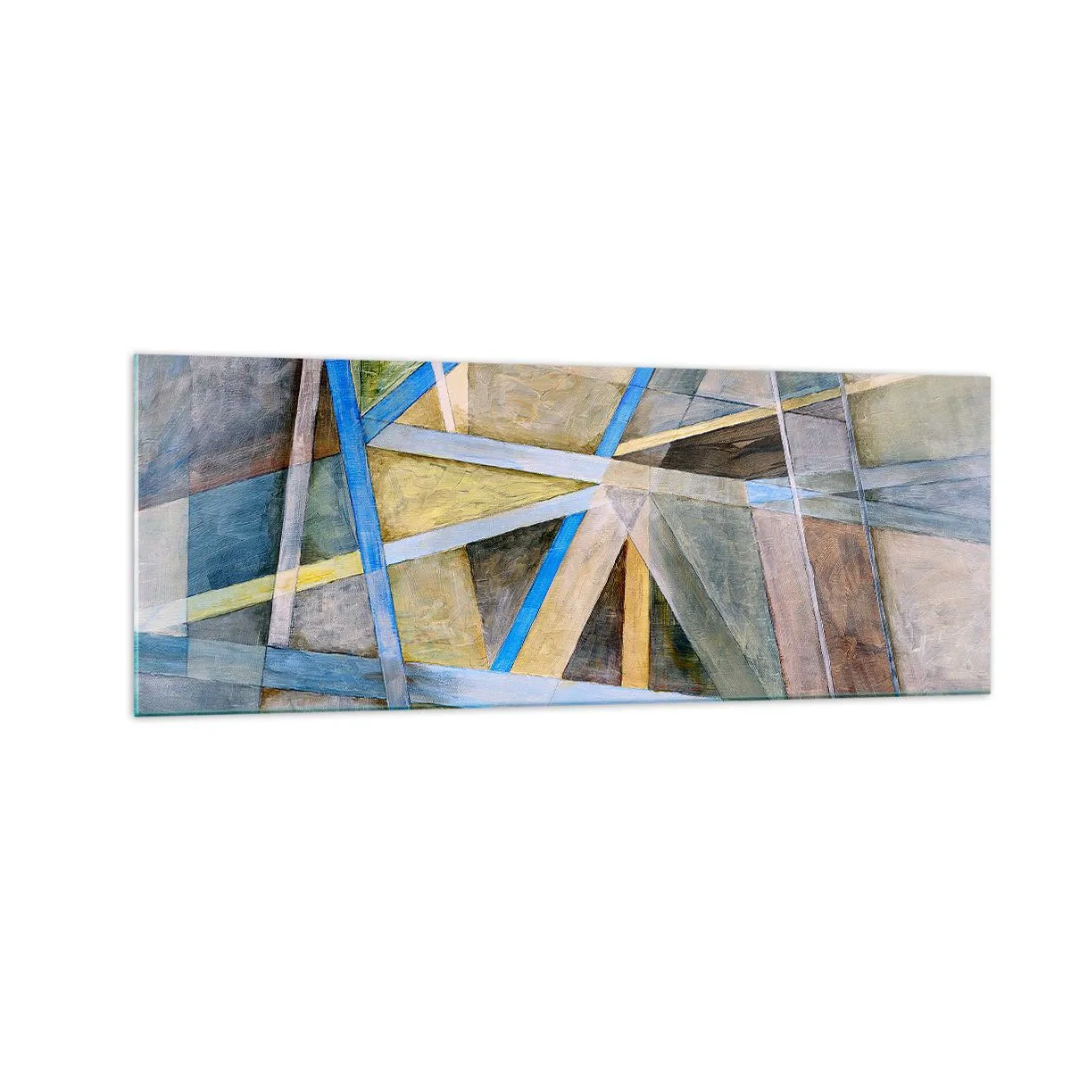 Billede på glas - Lige eller skråt? - 140x50 cm