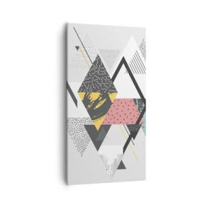 Lærredstryk - Billede på lærred - Variation af trekanter og rhomber - 55x100 cm