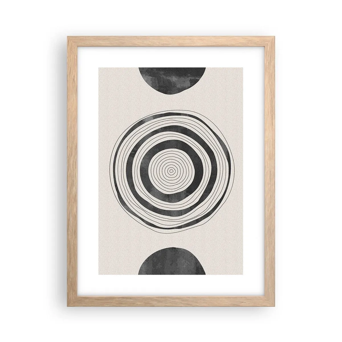 Plakat i ramme af lyst egetræ - Det vigtige er det, der er imellem - 30x40 cm