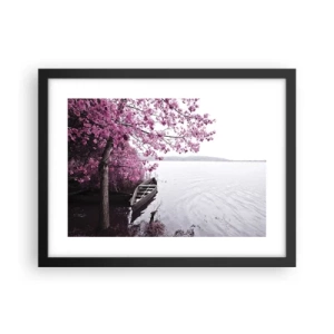 Plakat i sort ramme - I lyserød stilhed - 40x30 cm