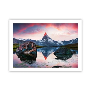 Plakat - Bjergenes hjerte er varmt - 70x50 cm