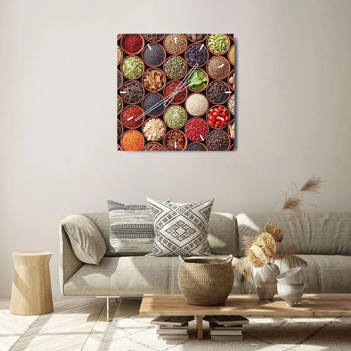 Vægur, Uret - Alle verdens smage - 40x40 cm