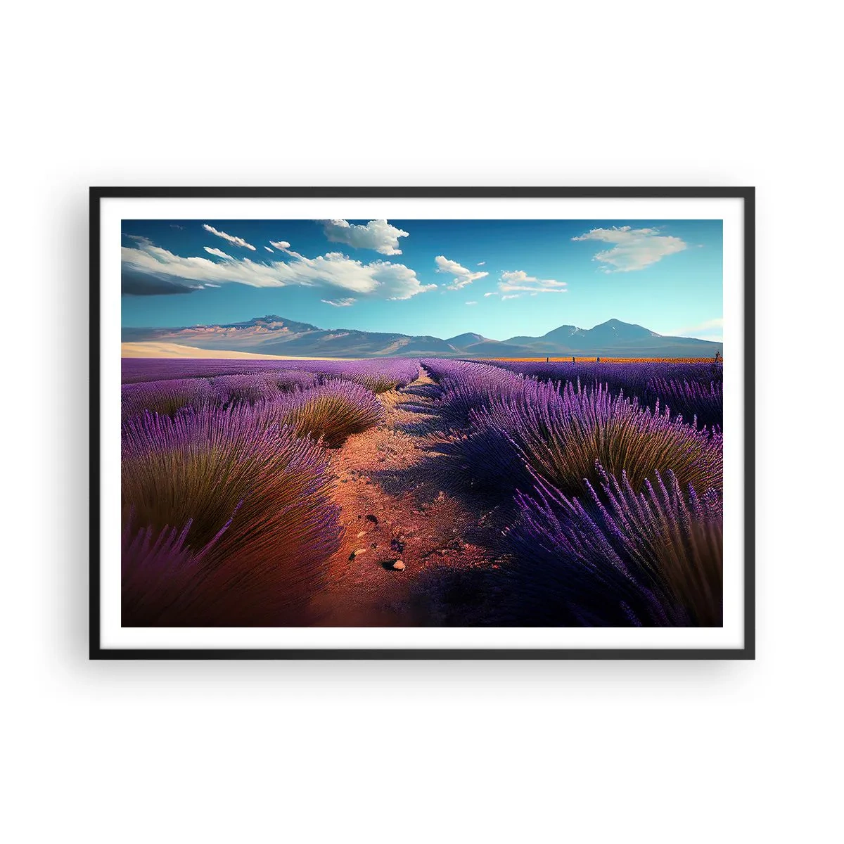 Plakat i sort ramme - Duftende marker - 100x70 cm