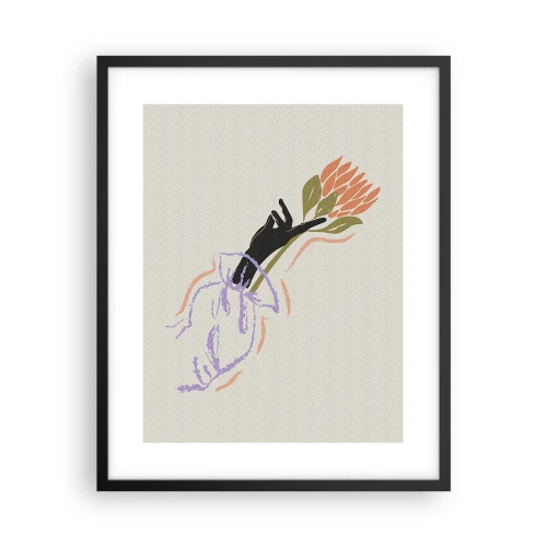 Plakat i sort ramme - En søsterlig berøring - 40x50 cm