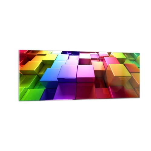 Billede på glas - Op-art sammen som et team - 140x50 cm