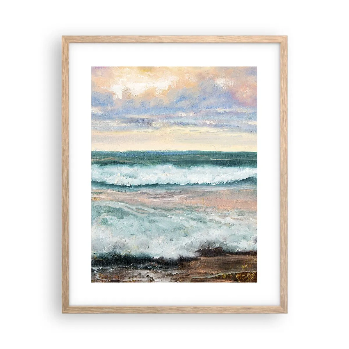 Plakat i ramme af lyst egetræ - Her vil du glatte din sjæl - 40x50 cm