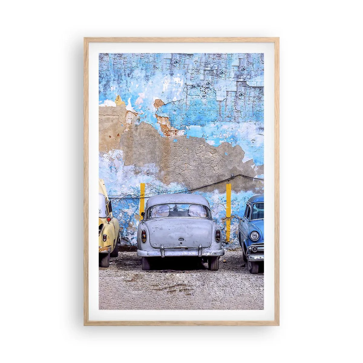 Plakat i ramme af lyst egetræ - Møde for veteraner - 61x91 cm