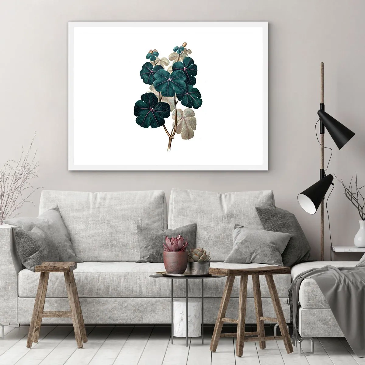 Plakat i hvid ramme - Fra et gammelt herbarium - 91x61 cm