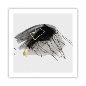 Plakat - I sort og guld - 50x50 cm