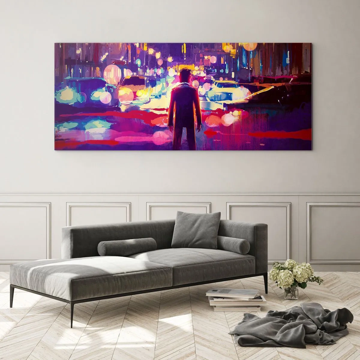 Billede på glas - Nedsænket i lys - 140x50 cm