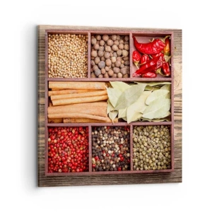 Lærredstryk - Billede på lærred - Orden af former, duftbuket af aromaer - 70x70 cm