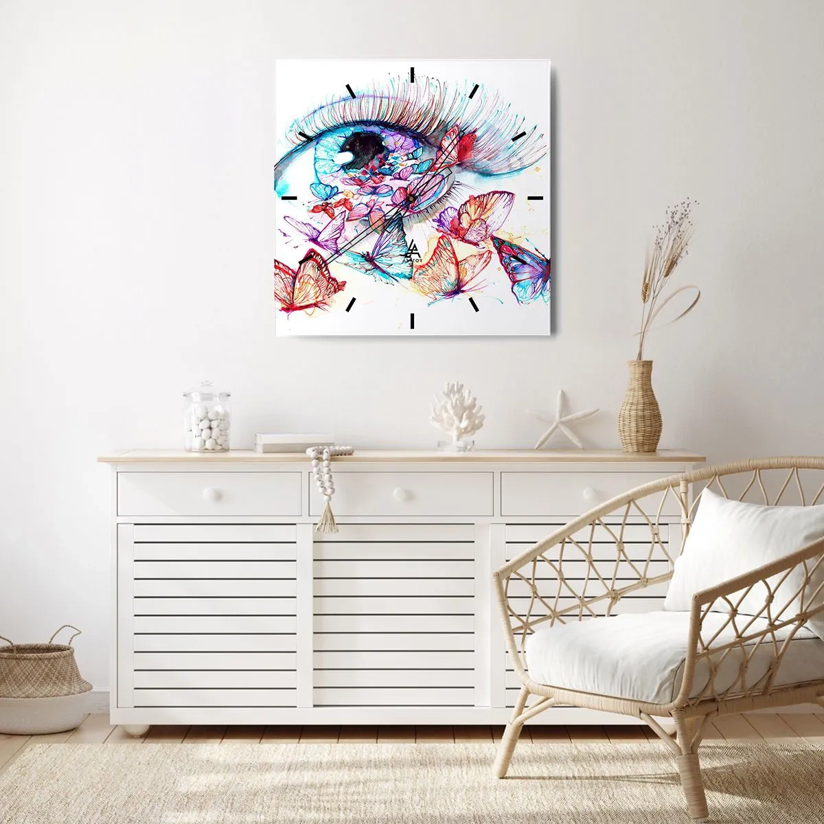 Vægur, Uret - Eventyrlige øjne - 30x30 cm