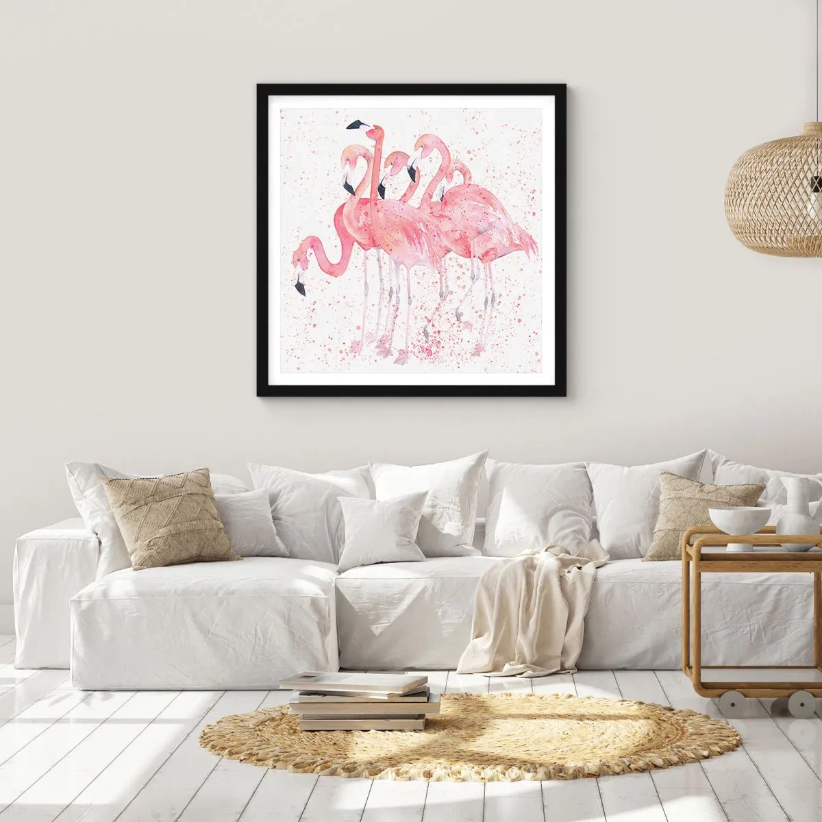 Plakat i sort ramme - Lyserød ansambl - 30x30 cm