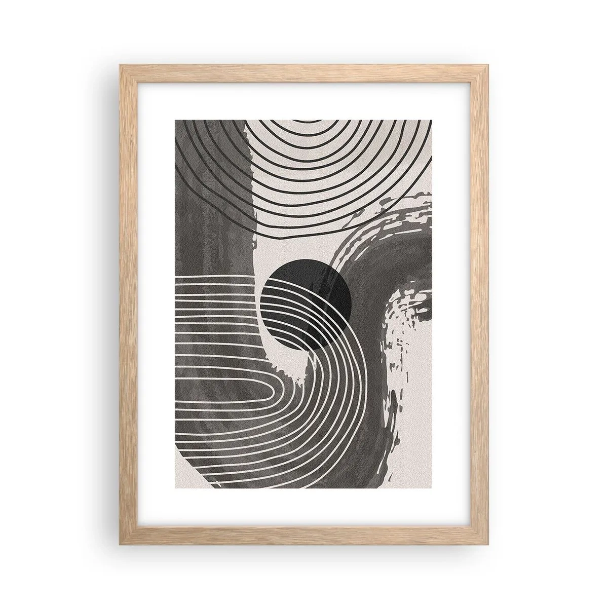 Plakat i ramme af lyst egetræ - Oval vinder - 30x40 cm