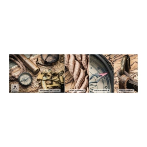 Prøve Fototapet Selvklæbende Deluxe Sticker - Fastlægge kursen - Nautisk, Verdenskort, Kompas - 100x30 cm