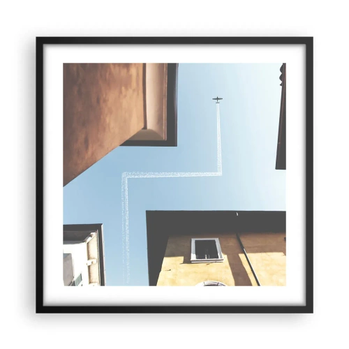 Plakat i sort ramme - Over den urbane labyrint - 50x50 cm