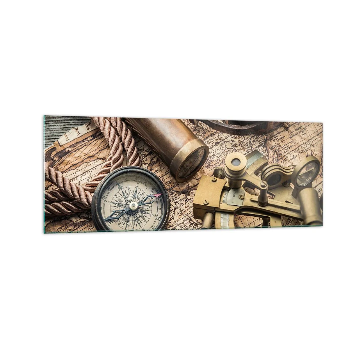 Billede på glas - Fastlægge kursen - 140x50 cm