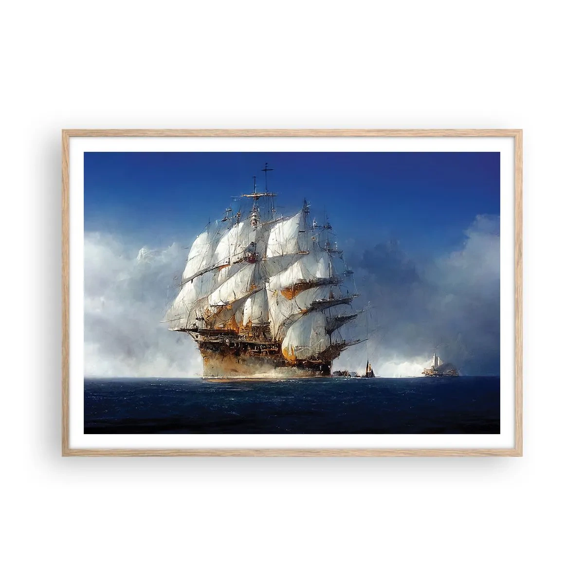 Plakat i ramme af lyst egetræ - Den store herlighed! - 100x70 cm
