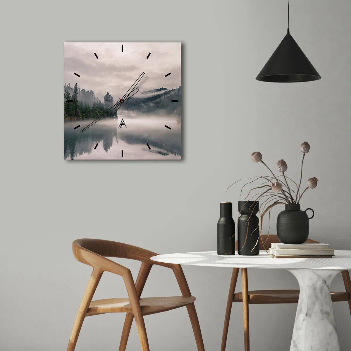 Vægur, Uret - I drømmen, i tågen - 30x30 cm