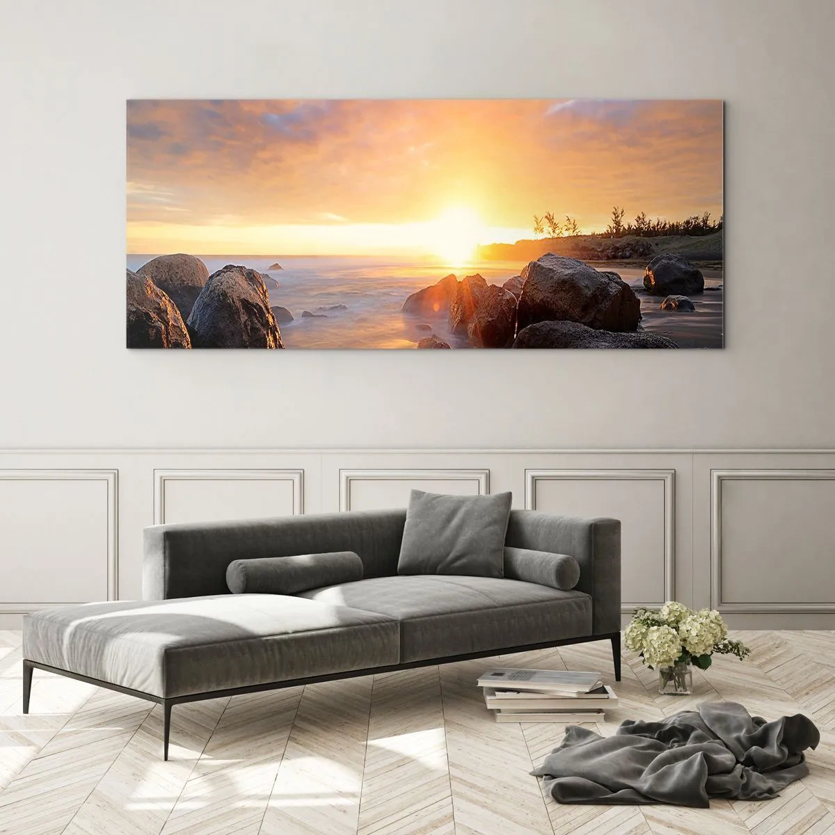Billede på glas - En lysende aftenbrise - 140x50 cm