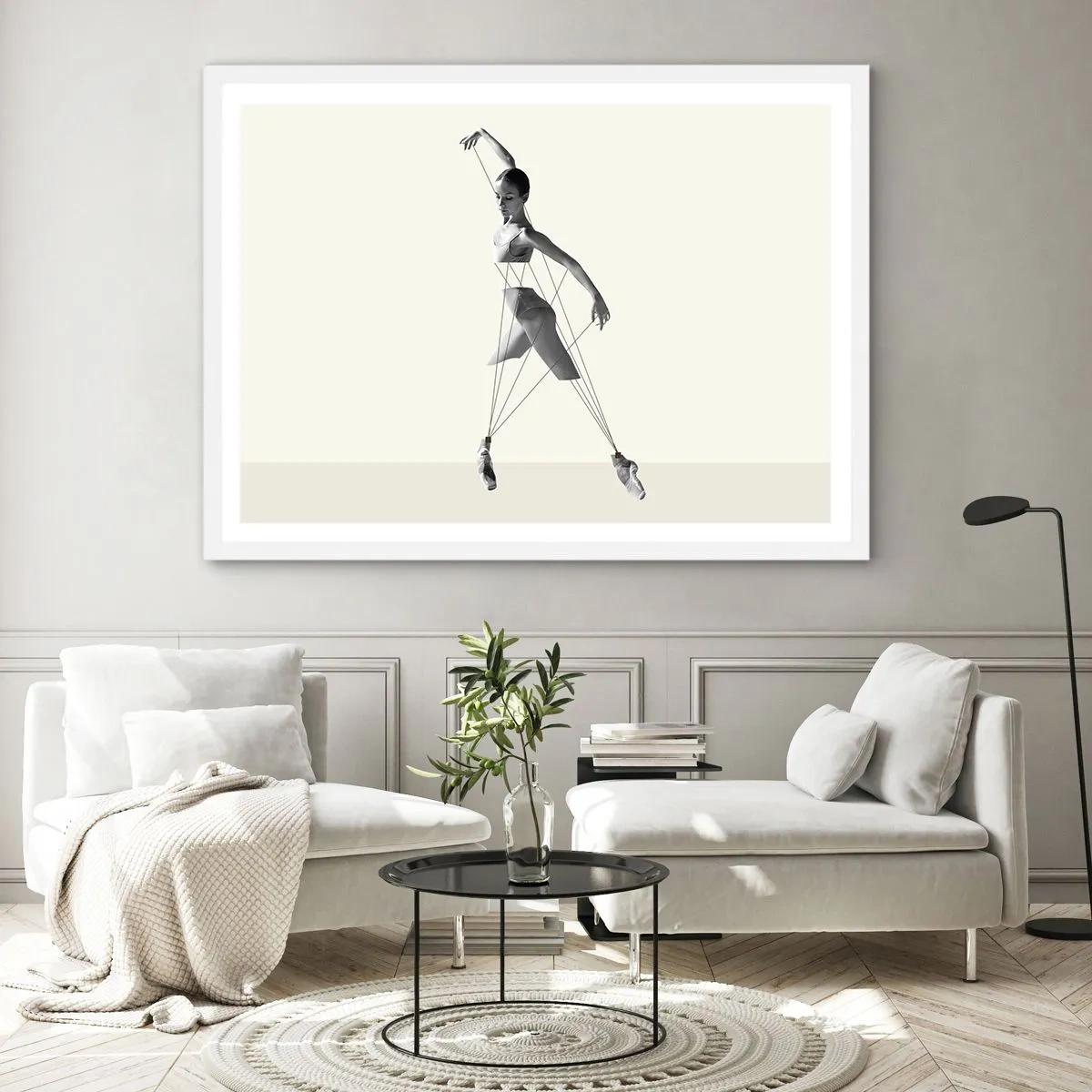 Plakat i hvid ramme - I verdens teater - 91x61 cm