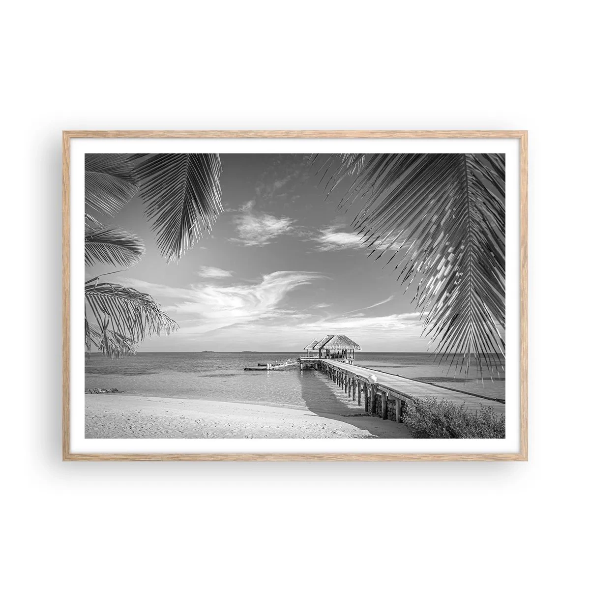 Plakat i ramme af lyst egetræ - Et minde eller en drøm? - 100x70 cm