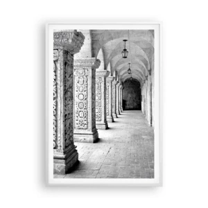 Plakat i hvid ramme - Og hvor går det hen...? - 70x100 cm