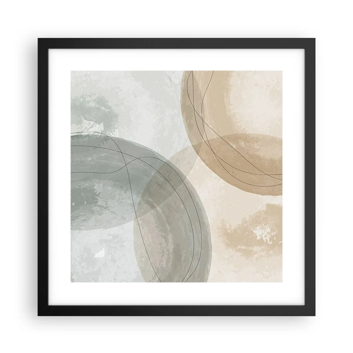 Plakat i sort ramme - Gennemtrængning af verdener - 40x40 cm