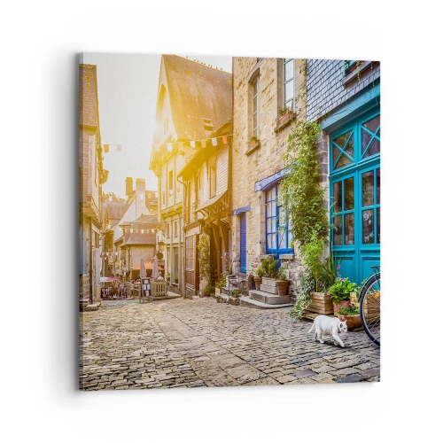 Lærredstryk - Billede på lærred - Byens hvide spøgelse - 70x70 cm