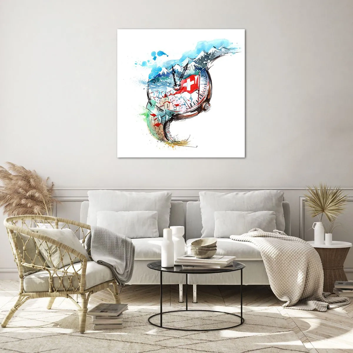 Billede på glas - Schweiz' ånd - 70x70 cm