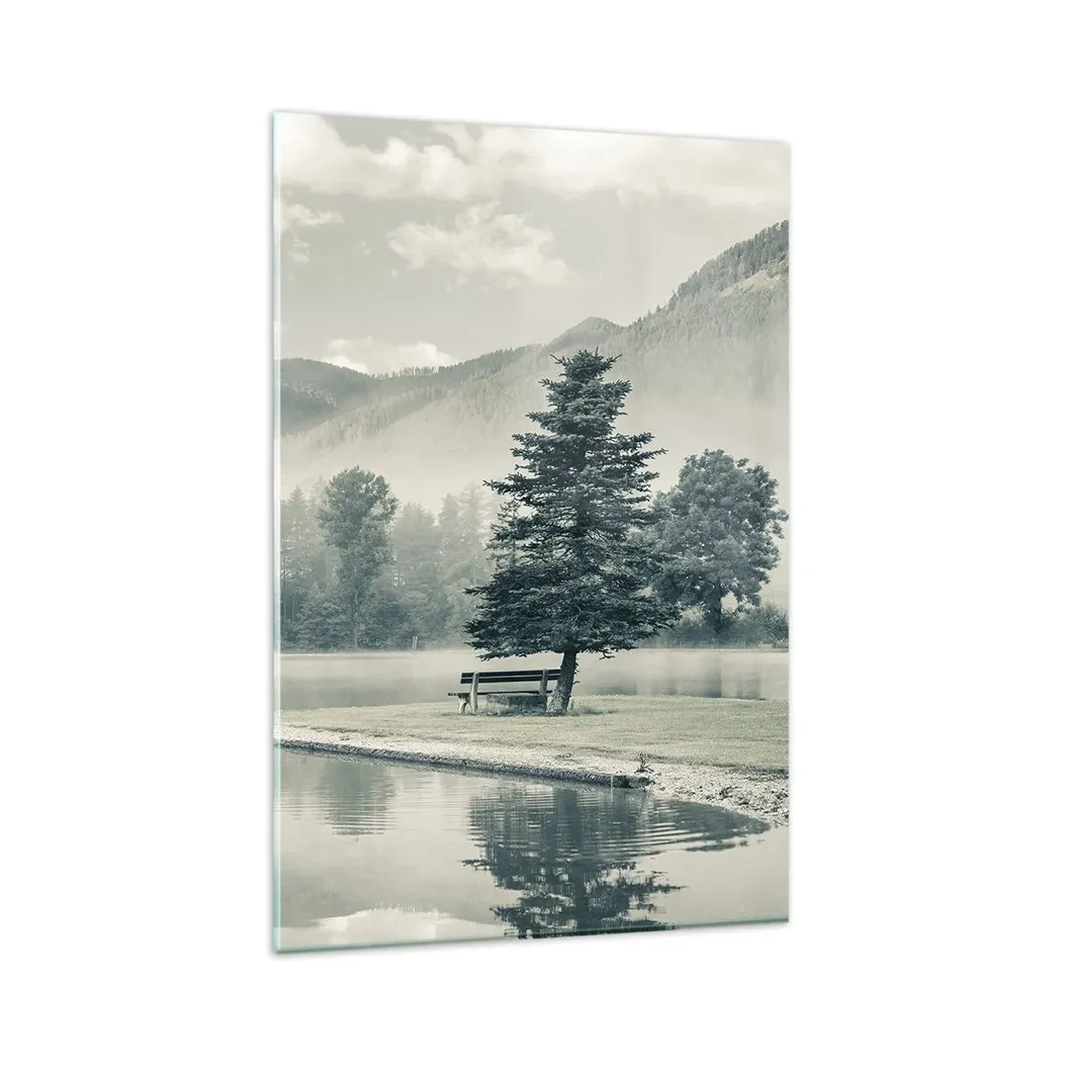 Billede på glas - Søen sover stadig - 80x120 cm
