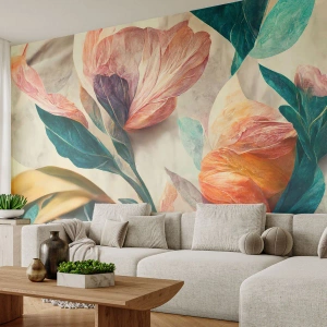 Fototapet på mål Premium Canvas - Blomster på de sydlige øer - Blomster, Årgang, Botanik