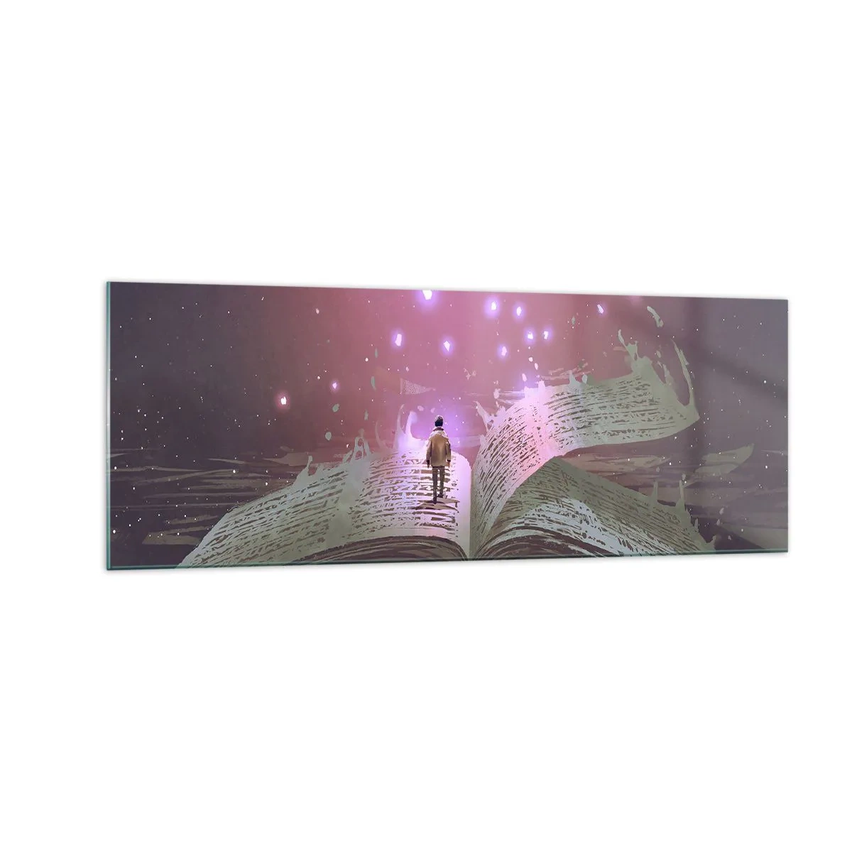 Billede på glas - En invitation til en anden verden - læs den! - 140x50 cm