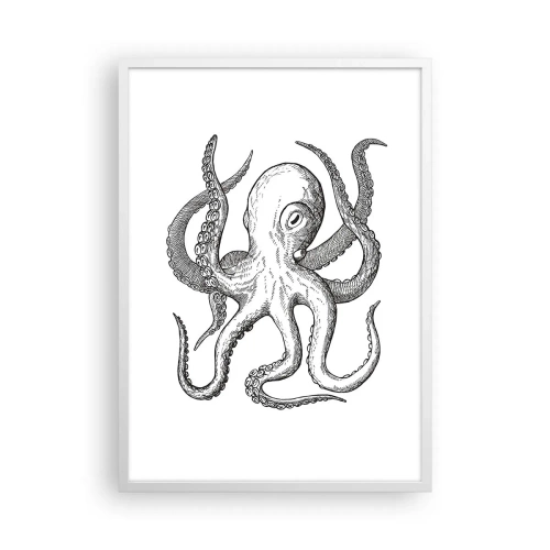 Plakat i hvid ramme - Dans med bølger - 50x70 cm