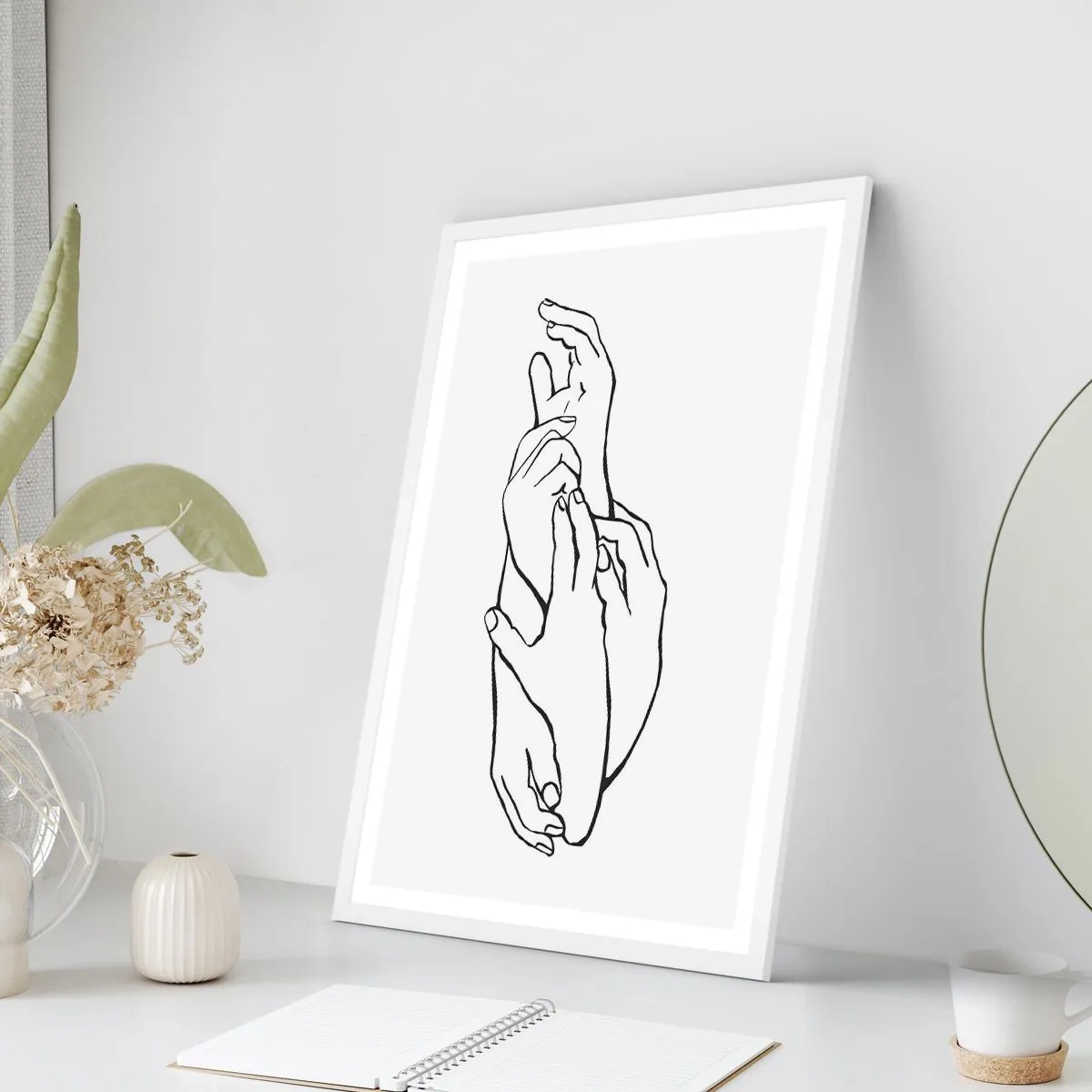 Plakat i hvid ramme - God berøring - 70x100 cm