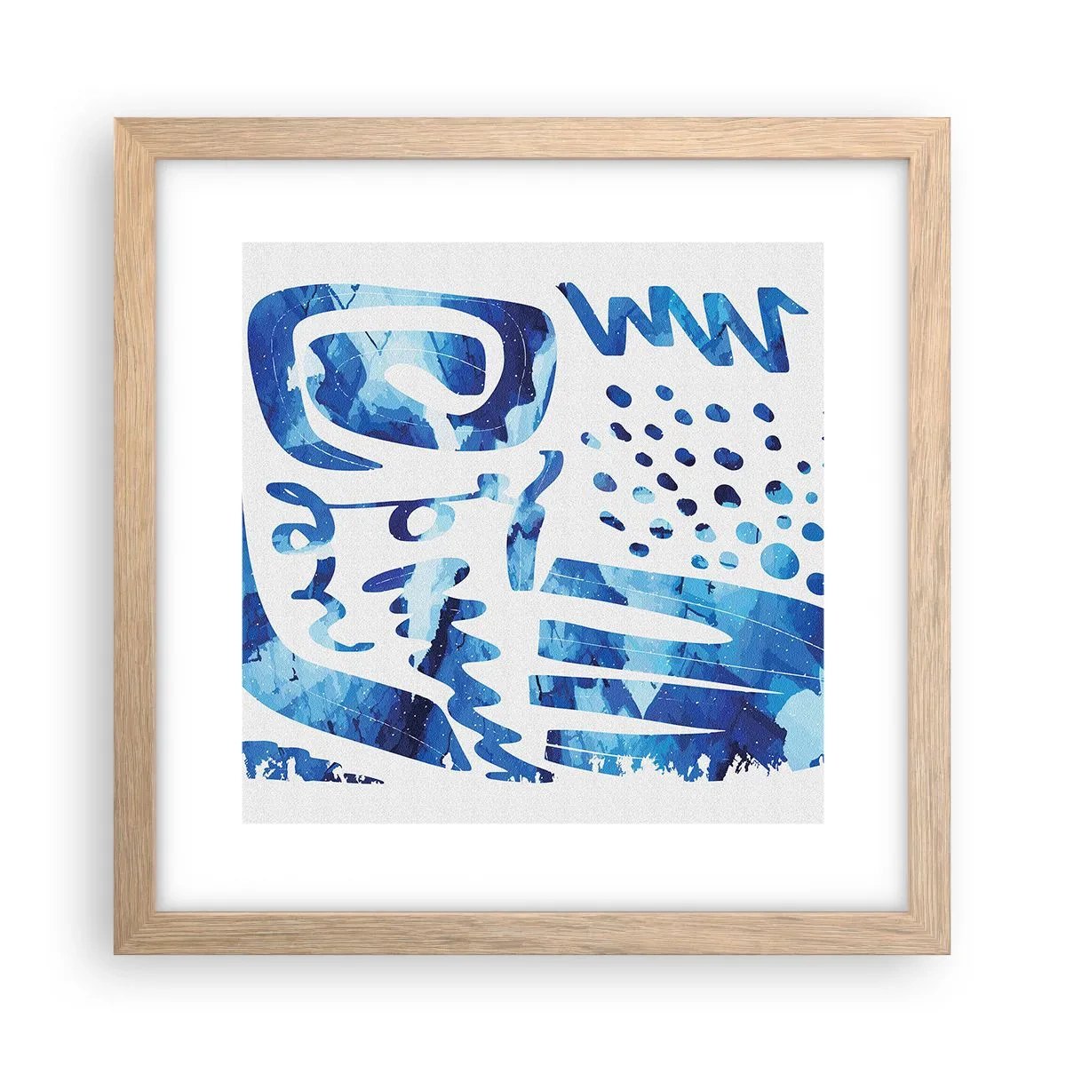 Plakat i ramme af lyst egetræ - Tilbage til rødderne - 30x30 cm