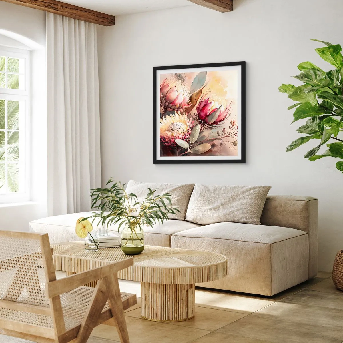 Plakat i sort ramme - I profil og en face - 30x30 cm