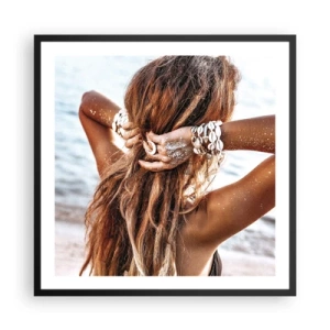 Plakat i sort ramme - Søster af vand og solskin - 60x60 cm